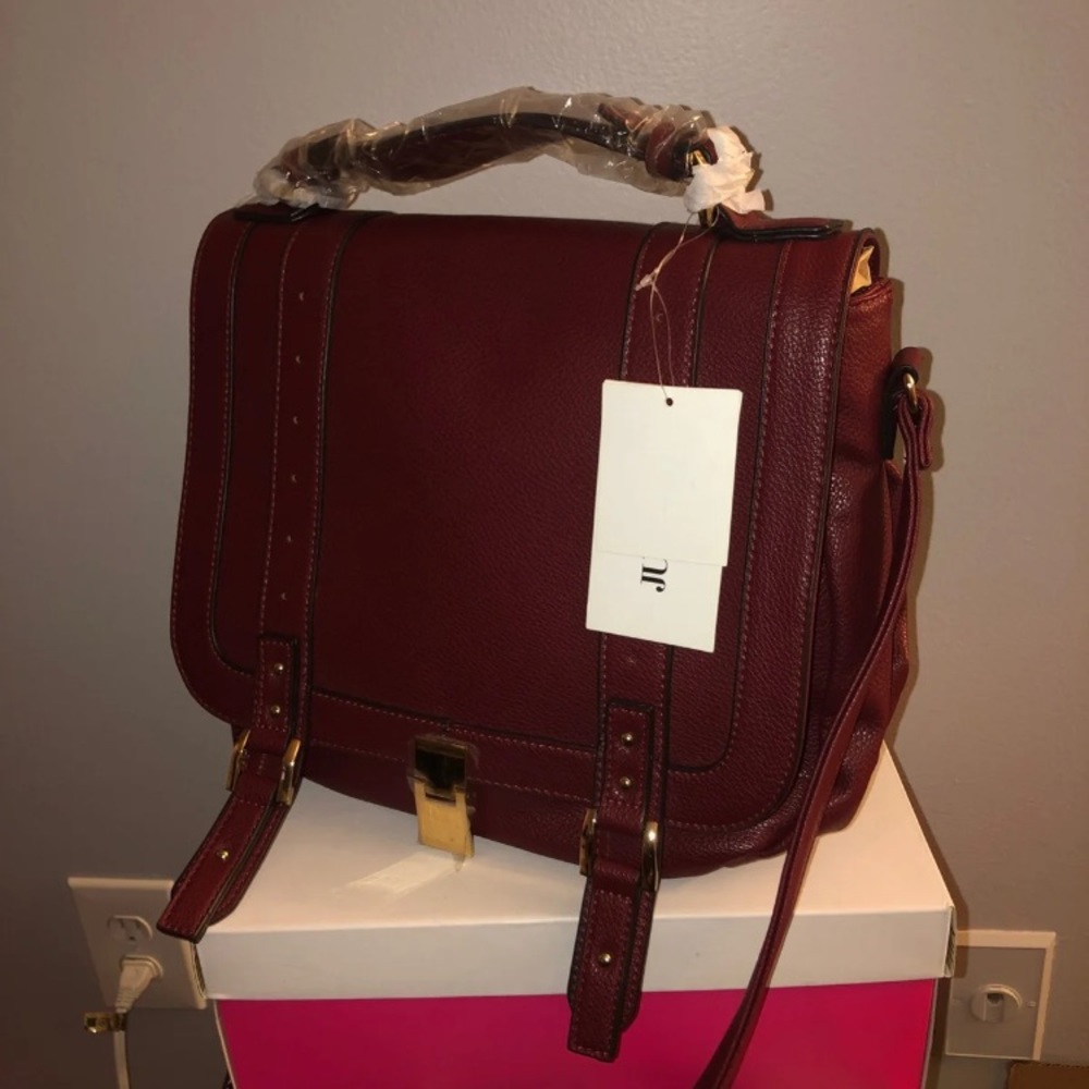 JustFab Burgundy Messenger Bag